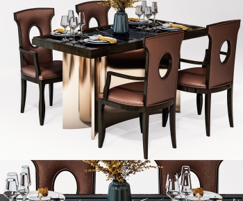 Simple European Style Dining Table And Chairs-ID:260951413