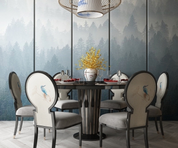New Chinese Style Dining Table And Chairs-ID:884316842