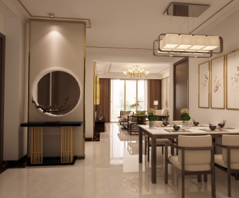 New Chinese Style A Living Room-ID:424329447