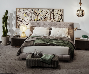 Modern Double Bed-ID:270938736