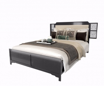New Chinese Style Double Bed-ID:943341657