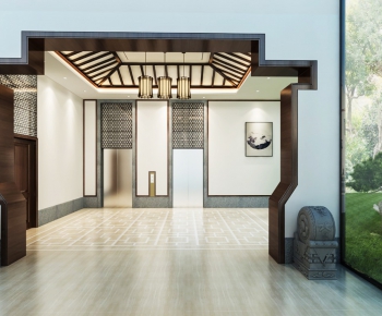 New Chinese Style Elevator Hall-ID:814636458