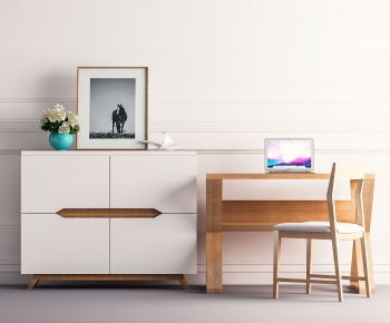 Nordic Style Computer Desk And Chair-ID:663662693
