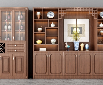 New Chinese Style Wine Cabinet-ID:221682255