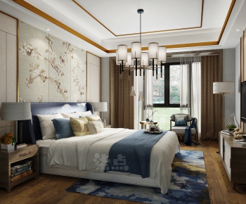 New Chinese Style Bedroom-ID:323635996
