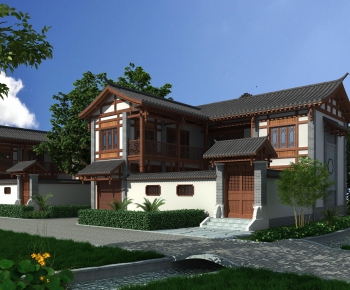 New Chinese Style Villa Appearance-ID:519186611