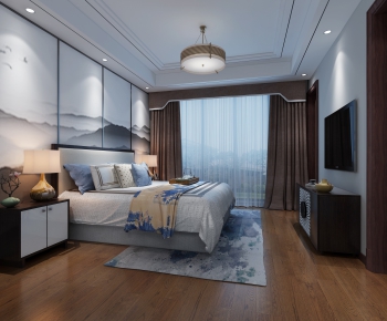 New Chinese Style Bedroom-ID:355454413