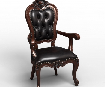 欧式皮革雕花单椅-ID:274437187