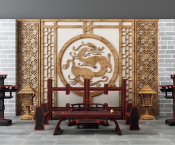 New Chinese Style Computer Desk And Chair-ID:788798843