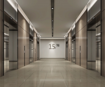 Modern Office Elevator Hall-ID:581154535