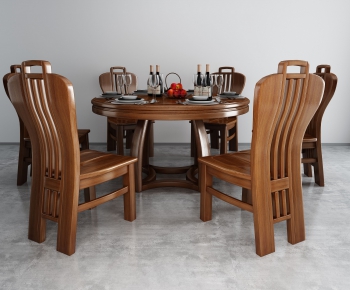 Chinese Style Dining Table And Chairs-ID:260814365