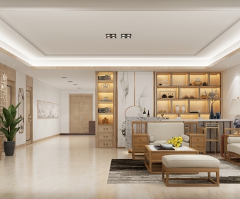 New Chinese Style A Living Room-ID:705922752