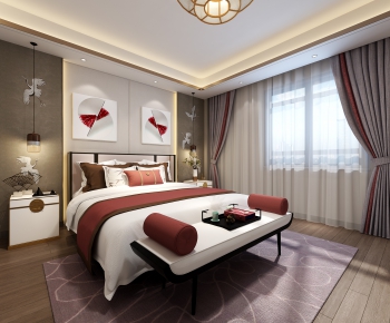 New Chinese Style Bedroom-ID:204342962