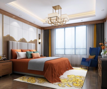 New Chinese Style Bedroom-ID:432088236
