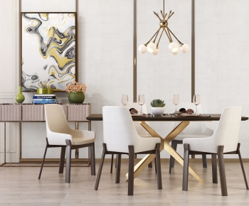 Post Modern Style Dining Table And Chairs-ID:407913144