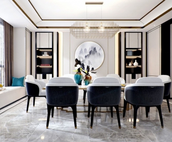 New Chinese Style Dining Room-ID:377455451