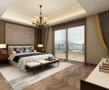 New Chinese Style Bedroom-ID:366486928