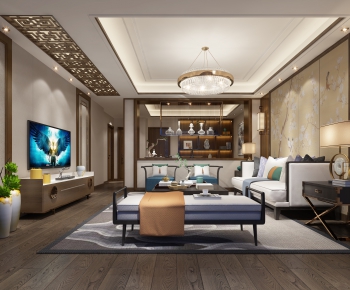 New Chinese Style A Living Room-ID:561183681