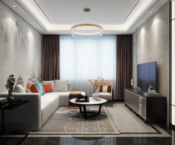 New Chinese Style A Living Room-ID:467961638