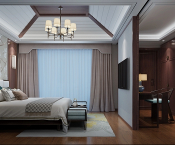 New Chinese Style Bedroom-ID:372485932