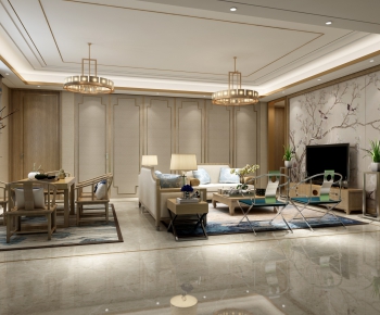 New Chinese Style A Living Room-ID:820708415