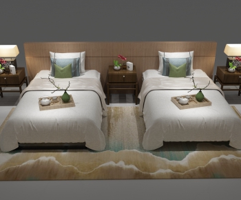 New Chinese Style Single Bed-ID:517969589
