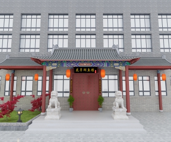 New Chinese Style Facade Element-ID:354196426