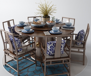 New Chinese Style Dining Table And Chairs-ID:817398248