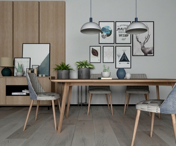 Nordic Style Dining Table And Chairs-ID:347589952
