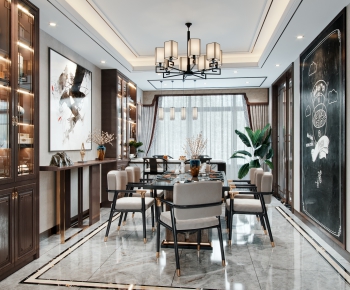 New Chinese Style Dining Room-ID:662349217