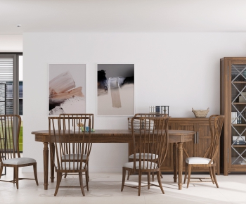 American Style Dining Table And Chairs-ID:683878857