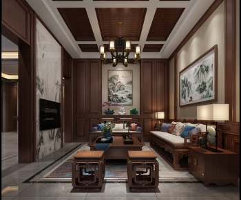 Chinese Style A Living Room-ID:232317958