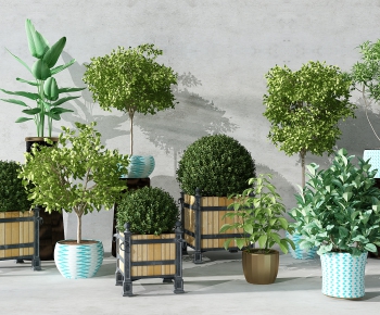 Modern Potted Green Plant-ID:924700447