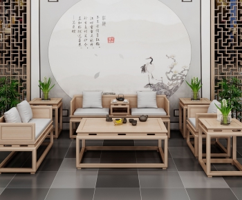 New Chinese Style Sofa Combination-ID:170357369