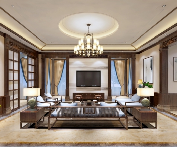 New Chinese Style A Living Room-ID:184200779