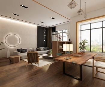 New Chinese Style A Living Room-ID:552809238