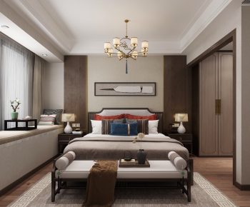 New Chinese Style Bedroom-ID:382669533