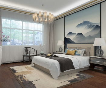 New Chinese Style Bedroom-ID:648453734