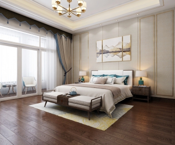 New Chinese Style Bedroom-ID:656204985