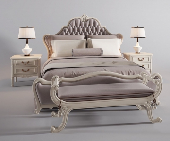 Simple European Style Double Bed-ID:968478942
