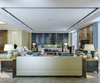 New Chinese Style A Living Room-ID:797492558