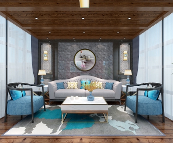 New Chinese Style A Living Room-ID:212235459