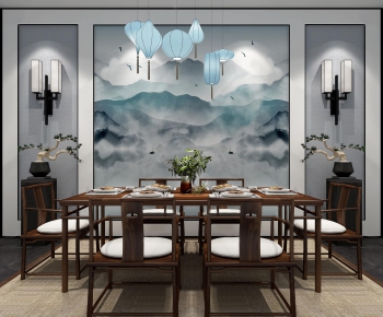 New Chinese Style Dining Table And Chairs-ID:309199954