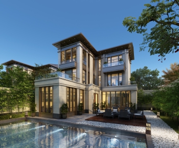New Chinese Style Villa Appearance-ID:405186738