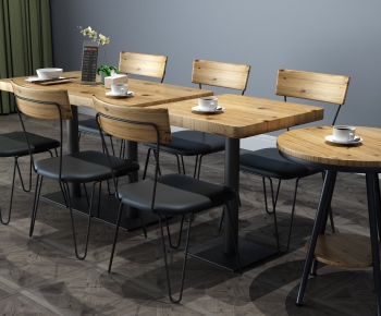 Industrial Style Dining Table And Chairs-ID:669075371