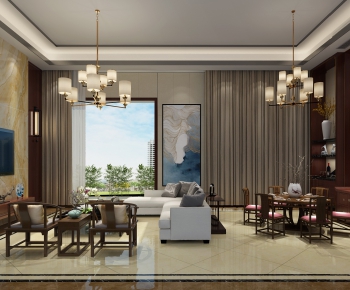 New Chinese Style A Living Room-ID:229831759