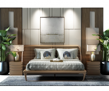 New Chinese Style Double Bed-ID:589027326