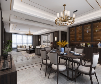 New Chinese Style A Living Room-ID:791560721