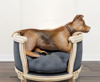 欧式单人沙发宠物狗-ID:250958586