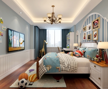 Mediterranean Style Boy's Room And Son's Room-ID:877742598
